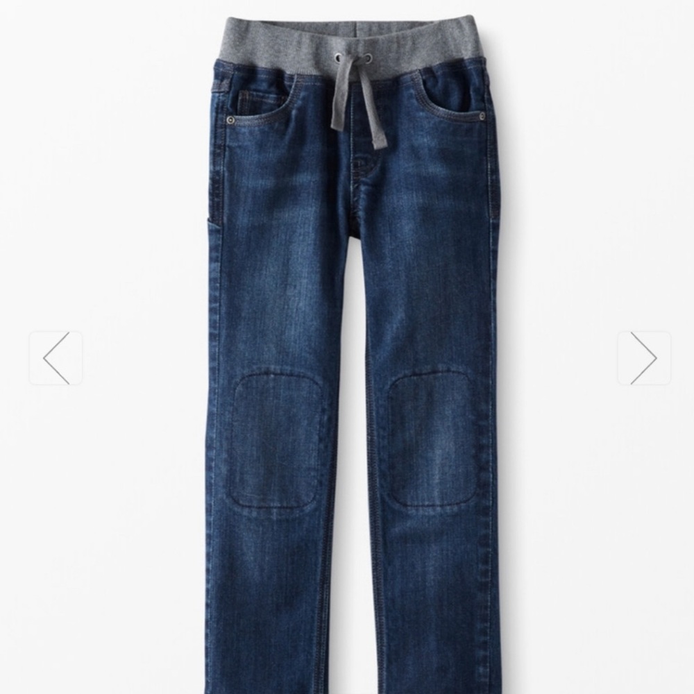 Hanna Andersson Double Knee Relaxed Jeans Medium Dark Wash 140 US 10